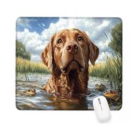 Tapis de Souris Bleu,420x350x3mm Tapis de Souris Gamer Chien Mousepad,ase en Caoutchouc Imperméable et Antidérapante,Carré Cabine Mouse Pad avec Bords Surpiqués,pour Bureau Décoration Cadeaux J-776