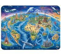 Tapis de Souris Bleu 60 x 40 cm, Terre Tapis de Souris Gaming Base Antidérapant Caoutchouc Coutures sur Les Bords Mousepad Précision et Vitesse Améliorées pour Ordinateur Maison Deco Bureau, Model941