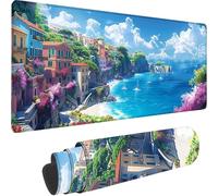 Tapis de Souris Bleu 600x300x3 mm Grand Tapis de Souris XXL Gaming, Océan Mouse Pad à Bords Cousus, Base en Caoutchouc Antidérapante sous Main Bureau pour Gamer, Ordinateur, PC, Decoration Maison 5-K