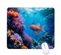 Tapis de Souris bleu,fond la mer Tapis de Souris Gamer 420x350x3mm Bords Cousus,Haute Précision et Vitesse avec Bords Cousus et Base en Caoutchouc Antidérapante Mouse Pad Femme,pour Bureau,Gaming J-41