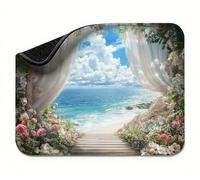 Tapis de Souris Bleu Mer Tapis de Souris Gamer, Mouse Pad Petit 250 x 210 x 3 mm, sous-Main Bureau avec Bords Cousus, Surface Spéciale Texturée Résistant Usure, Base Caoutchouc Antidérapante t0s-503