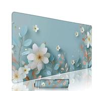 Tapis de Souris Bleu sous Main Bureau Tapis de Souris Gaming XXL 1400x600x3mm Mouse Pad Caoutchouc Fleur Grand sous Main Gamer Accessoires PC Imperméable, pour Clavier Ordinateur Portable w-5388
