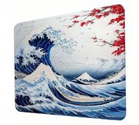 Tapis de Souris Bleu, Tapis de Souris Gaming - Base en Caoutchouc Imperméable et Antidérapante, Suivi et stabilité Optimum, pour Gamer, Ordinateur, PC, Cadeau Homme, flots 260 x 210 x 3mm J0-614
