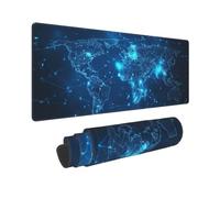 Tapis de Souris Bleu Tapis de Souris XXL 1000x500x3mm Terre Mousepad, Mouse Pad avec Bords Surpiqués Base et Caoutchouc Antidérapante pour Bureau/Maison Decoration Bureau Desk, Cadeau Femme 0E-562