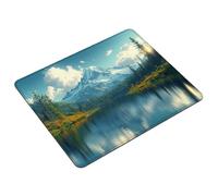 Tapis de Souris Bleu Tapis Souris Gaming Montagne Mouse Pad avec Bords Cousus et Base en Caoutchouc Antidérapant, Petit Portable Mousepad pour Gamer, PC, Ordinateur Portable, Bureau 26 x 21 cm S0-753