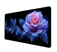 Tapis de Souris Bleu Tapis Souris XXL 120 x 60 cm, Imperméable Mousepad Rose Motif 3MM Bords Cousus Conception Accessoire Bureau Base en Caoutchouc Antidérapant Surface pour Gamer, Bureau -hjw2506MY