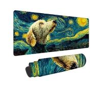 Tapis de Souris Bleu Tapis Souris XXL 60 x 30 cm, sous Main Bureau Chien Mouse Pad avec Bords Cousus, Imperméable Base en Caoutchouc Antidérapant Surface pour Bureau, Études, Gaming -zjn2509XYIP0IOO