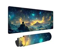 Tapis de Souris Bleu Tapis Souris XXL 80x40cm, sous Main Bureau Ciel éToilé Mouse Pad avec Bords Cousus, Imperméable Base en Caoutchouc Antidérapant Surface pour Bureau, Études, Gaming -zjn2509S5