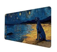 Tapis de Souris Bleu Tapis Souris XXL 900 x 300 mm, Imperméable Mousepad Chien Motif 3MM Bords Cousus Conception Accessoire Bureau Base en Caoutchouc Antidérapant Surface pour Gamer, Bureau -hjw2506XN