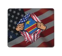 Tapis De Souris Blood Inside Me Democratic Republic of The Congo Flag Tapis De Bureau Parfait Mouse Pad Doux Mousepad pour Table Voyage Claviers 25X30CM