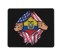 Tapis De Souris Blood Inside Me Ecuador Flag Mousepad Anti-Dérapant Tapis De Bureau Parfait sous-Main pour Table Voyage Travail 25X30CM