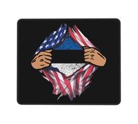 Tapis De Souris Blood Inside Me Estonia Flag Mousepad Anti-Dérapant Tapis De Bureau Comfortable sous-Main pour Travail Claviers Voyage 25X30CM