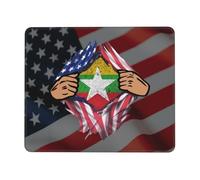 Tapis De Souris Blood Inside Me Myanmar Flag Mouse Pad Anti-Dérapant sous-Main Comfortable Tapis De Bureau pour Claviers Travail Voyage 25X30CM