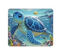 Tapis De Souris Blue Sea Turtle in Sea sous-Main Imperméable Mouse Pad Durable Mousepad pour Gaming Bureau Jeu S