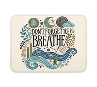 Tapis de souris bohème méditatif pleine conscience, cadeaux d'amour, n'oubliez pas de respirer Tapis de souris inspirant pour la santé mentale pour le travail, souris sans fil, ordinateurs portables