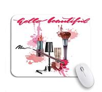Tapis De Souris Bonjour, Belle Phrase De Lettrage pour l'anniversaire De Bébé Bureau Tapis Souris Base en Caoutchouc Antidérapante Tapis De Souris Carré, pour Maison, Ordinateur, 25 x 30cm