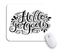 Tapis De Souris Bonjour Magnifique Lettrage Romantique Élégant Vintage Amour Tapis De Souris Carré Moderne Tapis Souris, Pour Jeux, Maison, 25 x 30cm