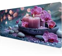 Tapis De Souris Bougie,Sous Main Bureau Fleur Tapis De Souris XXL Gaming 700x400x3mm Protege Bureau Avec Base AntidéRapante,Durable Et ImperméAble Tissu Texturé En Microtissu AméLiore PréCision Y1-689