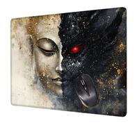 Tapis de Souris Brun 340x280x3mm Ange Tapis Souris, Base en Caoutchouc Antidérapante Sous Main Bureau, Durable, Lavable, Portable Mouse Pad pour Travail, Gamer, Ordinateur, PC Accessoire Bureau H0-419