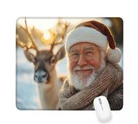 Tapis de Souris brun, 400x300x3mm Tapis de Souris Gamer aîné Mousepad, ase en Caoutchouc Imperméable et Antidérapante, Carré Cabine Mouse Pad avec Bords Surpiqués, pour Bureau Décoration Cadeaux J-828