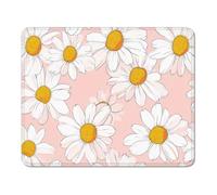 Tapis de Souris Bureau Antidérapant, Petit Mouse Pad 24 x 20 cm en Caoutchouc, Surface Lisse pour Souris Optique et Laser, Lavable pour Travail, PC et Ordinateur Portable - Marguerite & Jaune XS#379