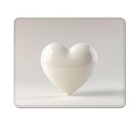 Tapis de Souris Bureau Antidérapant, Petit Mouse Pad 40 x 30 cm en Caoutchouc, Surface Lisse pour Souris Optique et Laser, Lavable pour Travail, PC et Ordinateur Portable - Blanc & Amour XS#1181