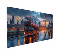 Tapis de Souris Bus, Big Ben sous Main Bureau 700x400x3mm, Tapis de Souris XXL Gaming avec Rubber Base, Accessoire Bureau, Mouse Pad avec Coutures sur Les Bords, Grand Clavier Pad, pour Gamer, 2-4087
