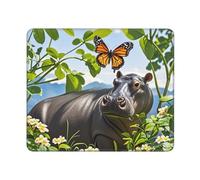 Tapis De Souris Butterfly and Hippo Accessoires De Jeu Imperméable Mousepad Antidérapante Mouse Pad pour Travail Jeu Gaming M