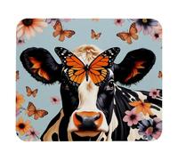 Tapis De Souris Butterfly Cow Print Mousepad Antidérapante sous-Main Résistant Aux Eclaboussures Tapis Souris pour Bureau Ordinateur Jeu M