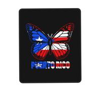 Tapis De Souris Butterfly Puerto Rico Flag Mouse Pad Parfait sous-Main Doux Tapis De Bureau pour Table Voyage Travail 25X30CM