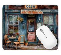 Tapis De Souris Café Mouse Pad Petit 25 x 21 cm, Rue Tapis Souris Gamer, Base en Caoutchouc Imperméable et Antidérapante, Vous Une Glisse Ultra-Douce et Un Suivi Optimal pour Travail, Jeux p1j-14
