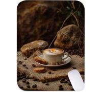 Tapis de Souris Café Tapis Souri 300x250, Petit sous Main Bureau Nourriture Mouse Pad Imperméable, Base Antidérapante Lavable la Vitesse et la Précision Améliorées pour PC, Ordinateur, Travail J2-98