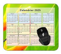 Tapis de Souris,Calendrier 2025 Tapis de Souris Gamer Mousepad,Oiseau Herbe Feuilles Fleurs Plus de Confort et Précision d’Utilisation de Votre Souris