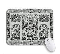 Tapis De Souris Calendrier À Motifs Aztèques Mayas Vintage Gris, Modèle De Dessin Amérique Tapis De Souris D'Ordinateur Lavable Tapis De Souris Antidérapant, pour Jeux, Maison, 25 x 30cm