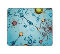 Tapis de souris carré Abstraction Biologie Chimie Tapis de souris avec base en caoutchouc antidérapant Tapis de souris d'ordinateur personnalisé pour souris sans fil, ordinateur portable, accessoires