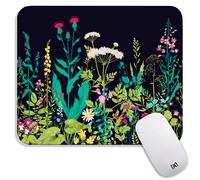 Tapis de souris carré Armanza, motif fleurs de minuit, personnalisé, texturé, de qualité supérieure, lavable, en tissu lycra, antidérapant, base