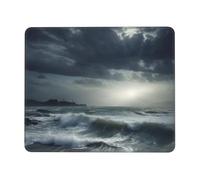 Tapis de souris carré avec base en caoutchouc antidérapant, 20,1 x 24,1 cm avec bords cousus pour souris sans fil, ordinateur, ordinateur portable, maison, bureau