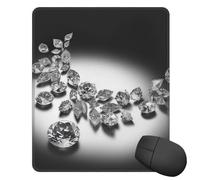 Tapis de souris carré avec base en caoutchouc antidérapant, bijoux en diamant, bords cousus, 25,4 x 30,5 cm, pour souris sans fil, ordinateur, ordinateur portable, bureau à domicile