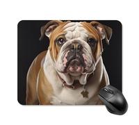Tapis de souris carré avec base en caoutchouc antidérapant, motif bouledogue anglais, ultra fin, 20 x 25 cm, pour ordinateur portable, accessoires de bureau