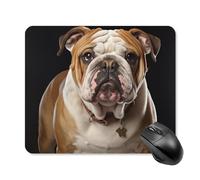 Tapis de souris carré avec base en caoutchouc antidérapant, motif bouledogue anglais, ultra fin, 25 x 30 cm, pour ordinateur portable, accessoires de bureau