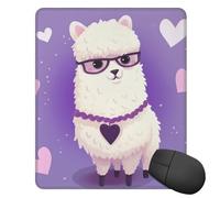 Tapis de souris carré avec base en caoutchouc antidérapant, violet alpaga d'amour avec bords cousus 25,4 x 30,5 cm, pour souris sans fil, ordinateur, ordinateur portable, maison et bureau
