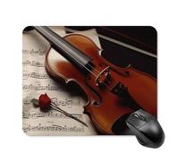 Tapis de souris carré en feuille de violon amusant avec base en caoutchouc antidérapant, petit tapis de souris de jeu pour ordinateur de voyage, imperméable, 20 x 25 cm, accessoires de bureau