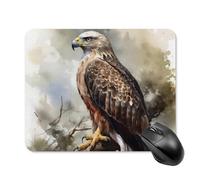 Tapis de souris carré Hawk assis dans l'arbre - Tapis de souris portable avec base en caoutchouc antidérapant - 20 x 25 cm - Tapis de souris de jeu ultra fin pour ordinateur portable, accessoires de