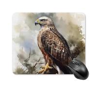 Tapis de souris carré Hawk assis dans l'arbre - Tapis de souris portable avec base en caoutchouc antidérapant - 25 x 30 cm - Tapis de souris de jeu ultra fin pour ordinateur portable, accessoires de