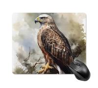 Tapis de souris carré Hawk assis dans l'arbre - Tapis de souris portable avec base en caoutchouc antidérapant - 18 x 22 cm - Tapis de souris de jeu ultra fin pour ordinateur portable, accessoires de