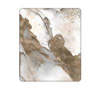 Tapis de Souris carré Liquid Marble - Pearl and Gold, Bord Cousu, 10 et 12 Pouces