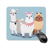 Tapis de souris carré mignon alpagas portable avec base en caoutchouc antidérapant 25 x 30 cm, tapis de souris de jeu ultra fin pour ordinateur portable, accessoires de bureau