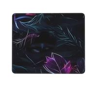 Tapis de souris carré noir mystère imperméable avec base en caoutchouc antidérapant pour ordinateur portable, souris sans fil, maison, bureau, voyage 21 x 26 cm