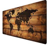 Tapis de Souris Carte du Monde Tapis de Souris Gamer XXL 900x300x3mm Mouse Pad Couleur Orange, Bords Surpiqués, Base en Caoutchouc Imperméable et Antidérapante, Travail, Jeux, Cadeau Homme Y7-1281
