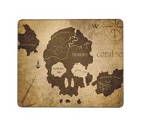 Tapis De Souris Carte Rétro De Skull Island Au Trésor des Pirates Tapis De Souris De Jeu Portable Accessoire Bureau avec Base en Caoutchouc Mousepad pour Gaming Travail Bureau 25X30Cm